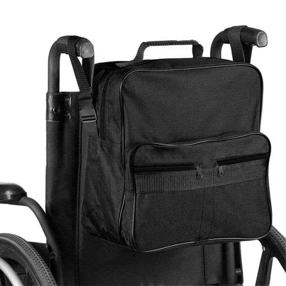 Wheelchair Bags, Wheelchair Bags to Hang on Back, Electric Wheel Chair Accessories, Large Storage Bag for Walker Rollator（black35*19*30cm） - Image 2