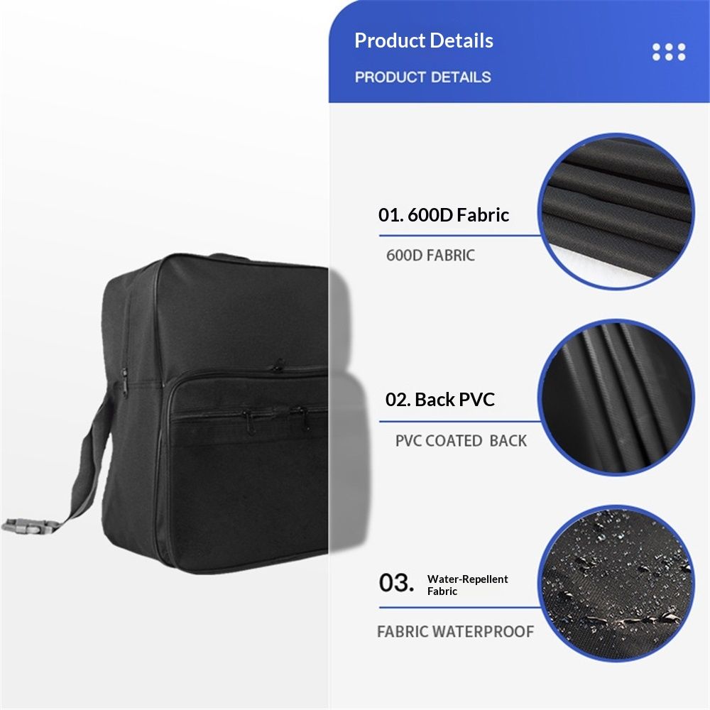 Wheelchair Bags, Wheelchair Bags to Hang on Back, Electric Wheel Chair Accessories, Large Storage Bag for Walker Rollator（black35*19*30cm） - Image 3