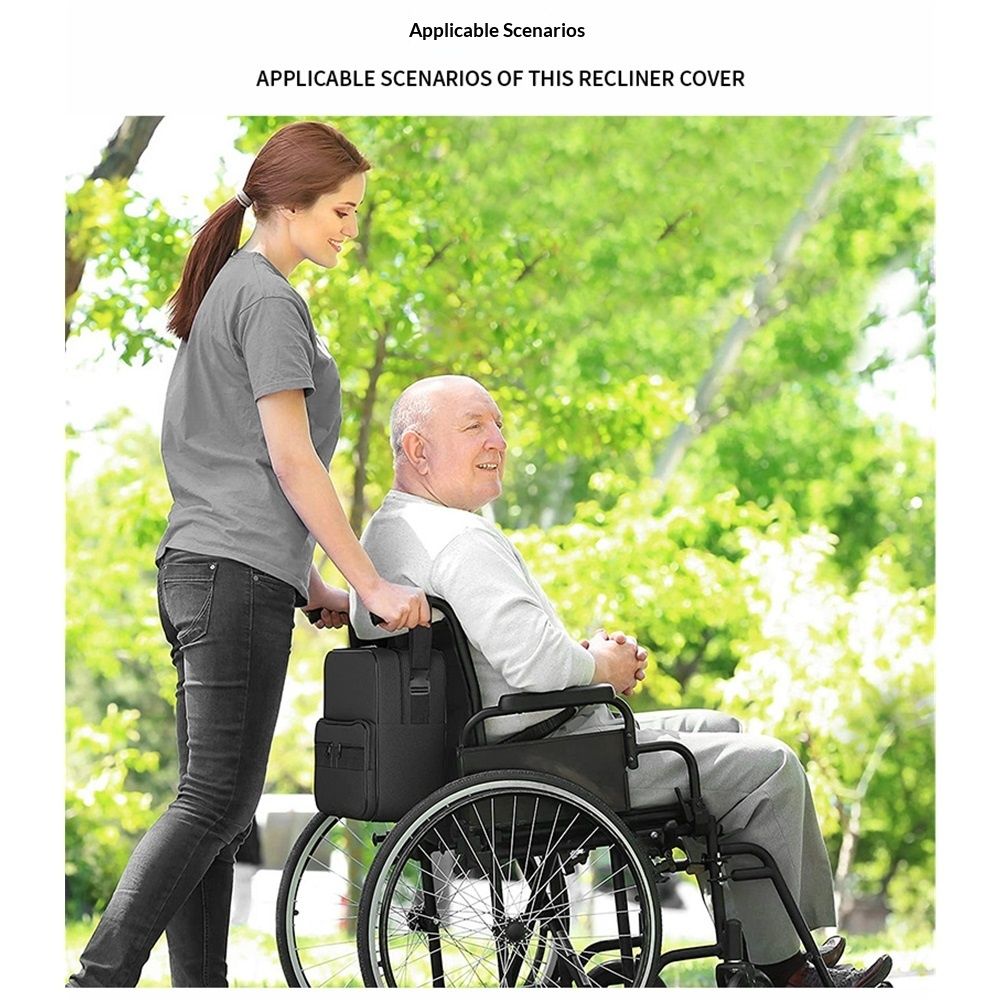 Wheelchair Bags, Wheelchair Bags to Hang on Back, Electric Wheel Chair Accessories, Large Storage Bag for Walker Rollator（black35*19*30cm） - Image 5