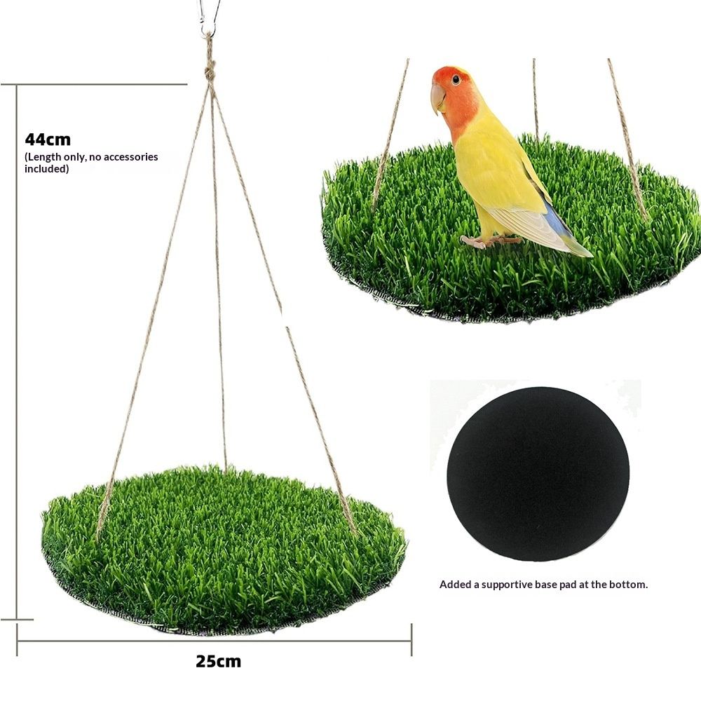 Large Bird Foraging Mat Toys, Natural Bird Grass Hammock Swing Toy with Hooks, Climbing Perch Hanging Toy for Parakeets, Parrot, Cockatiels, Bearded Dragon, Snake（rotundity） - Image 5
