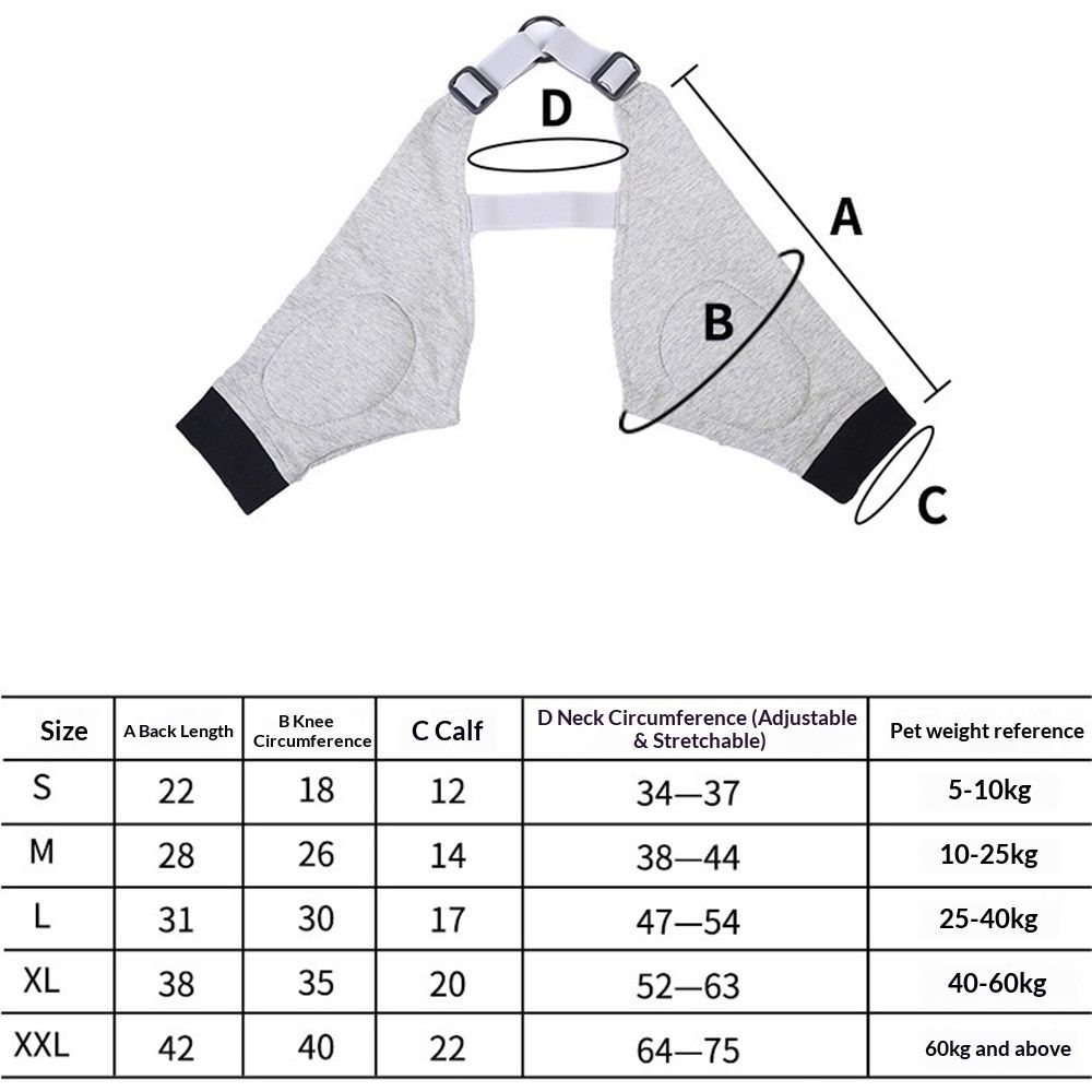 Dog Elbow Protector for Calluses, Recovery Suit for Front Legs, Cone Collar Alternative to Stop Licking Wounds, Cover Sleeve for Small Medium Large Dogs gray (M) - Image 5