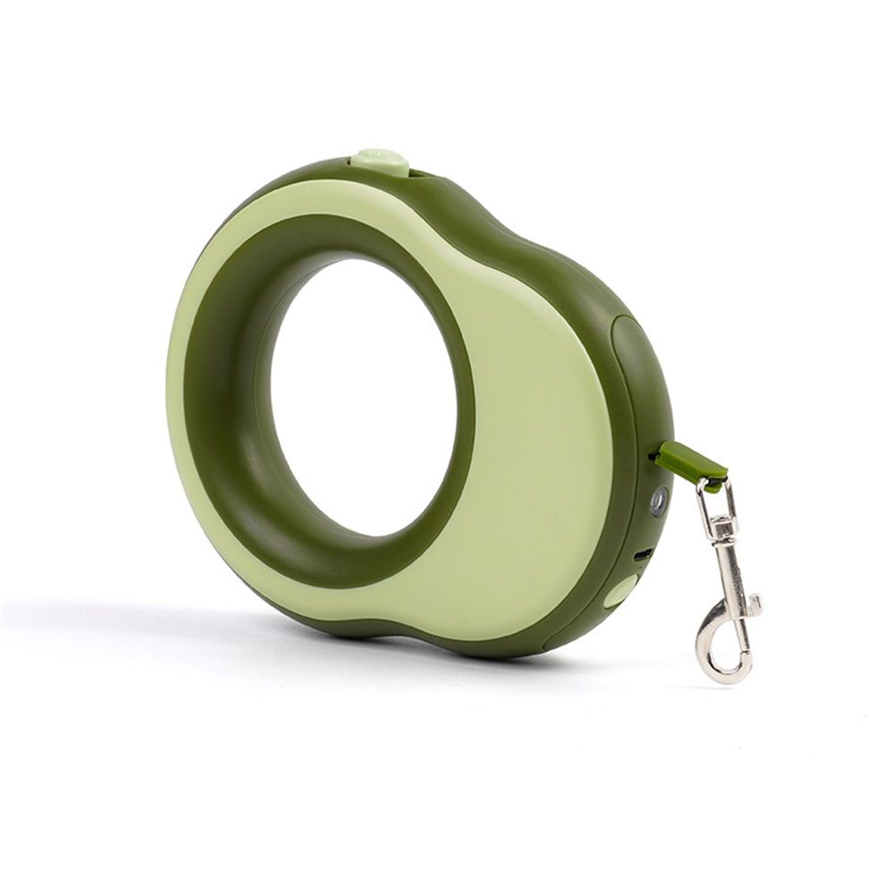 Telescopic dog leash, 11.5 feet extendable dog leash, suitable for dogs weighing 0-55 pounds, one handed lock, 360 ° tangle free strong light, perfect for medium to large dogs, green - Image 1