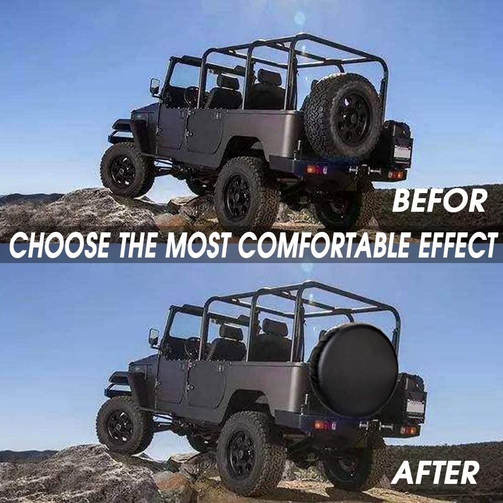 20-22inchSpare Tire Cover Fit Trailer, RV, SUV, Truck, Tough Tire Wheel Soft Cover, Black Fits Entire Wheel Size - Image 4
