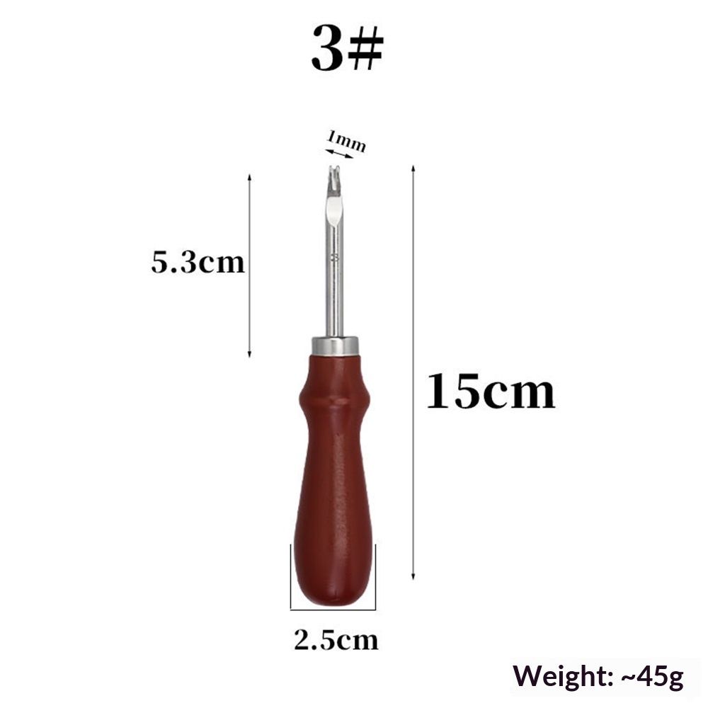 Leather Edge Bevelers, 4pc High Carbon Steel Edge Skiving Set, Wood Hand Edge Bevelers, Leather Craft Keen Edge Cutting for Beveling (0.8mm+1mm+1.2mm+1.4mm) - Image 3