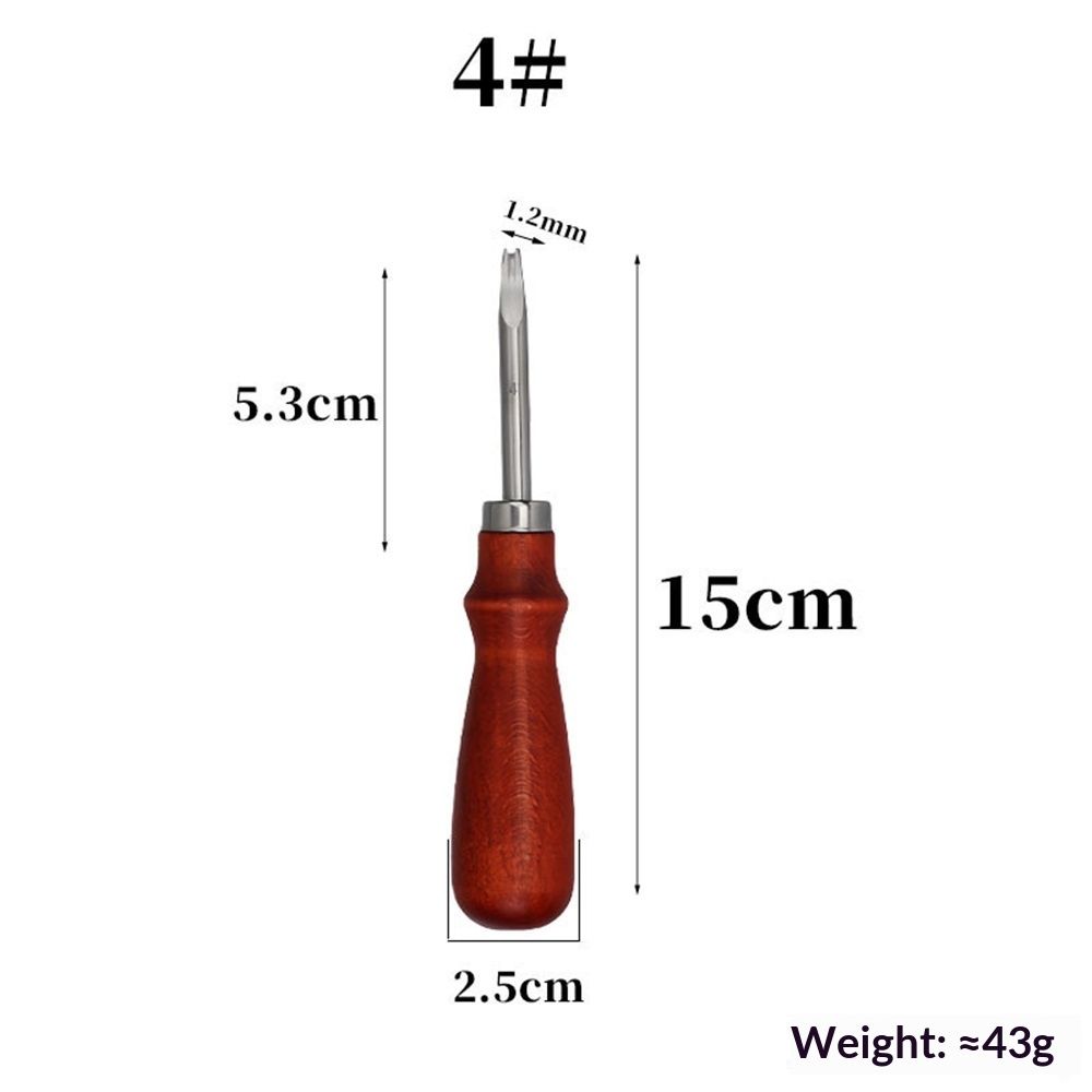 Leather Edge Bevelers, 4pc High Carbon Steel Edge Skiving Set, Wood Hand Edge Bevelers, Leather Craft Keen Edge Cutting for Beveling (0.8mm+1mm+1.2mm+1.4mm) - Image 4