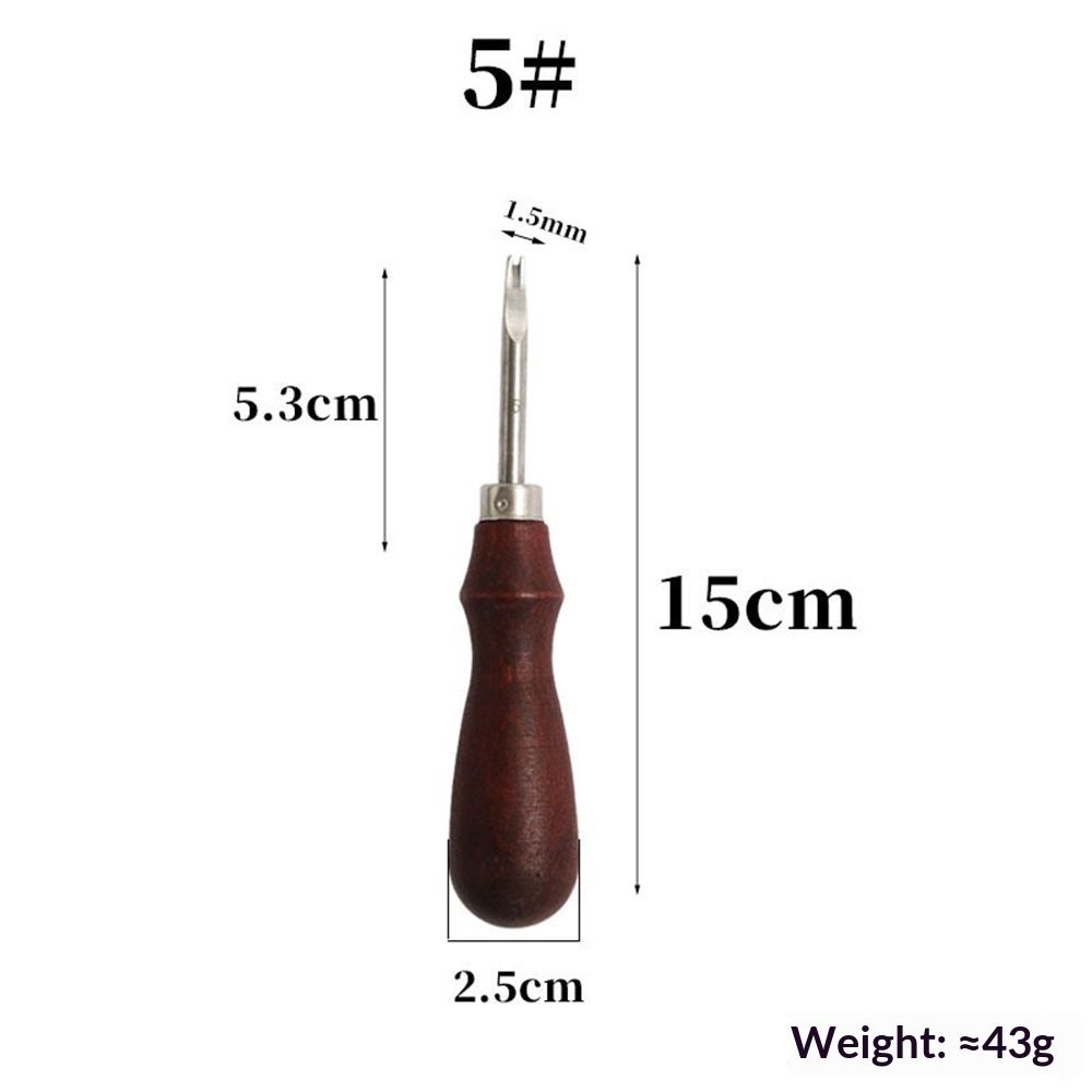 Leather Edge Bevelers, 4pc High Carbon Steel Edge Skiving Set, Wood Hand Edge Bevelers, Leather Craft Keen Edge Cutting for Beveling (0.8mm+1mm+1.2mm+1.4mm) - Image 5