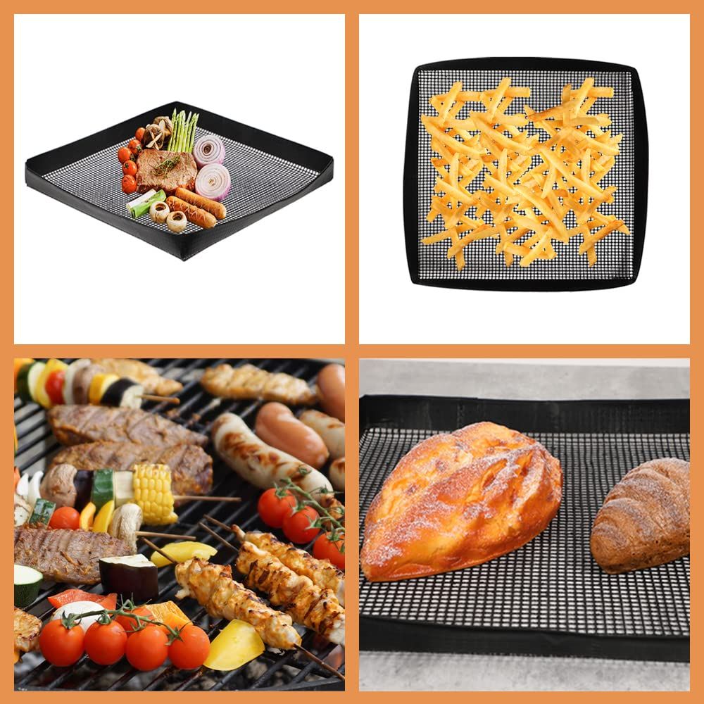 BBQ Grilling Mesh Basket 2 Pcs (12x12