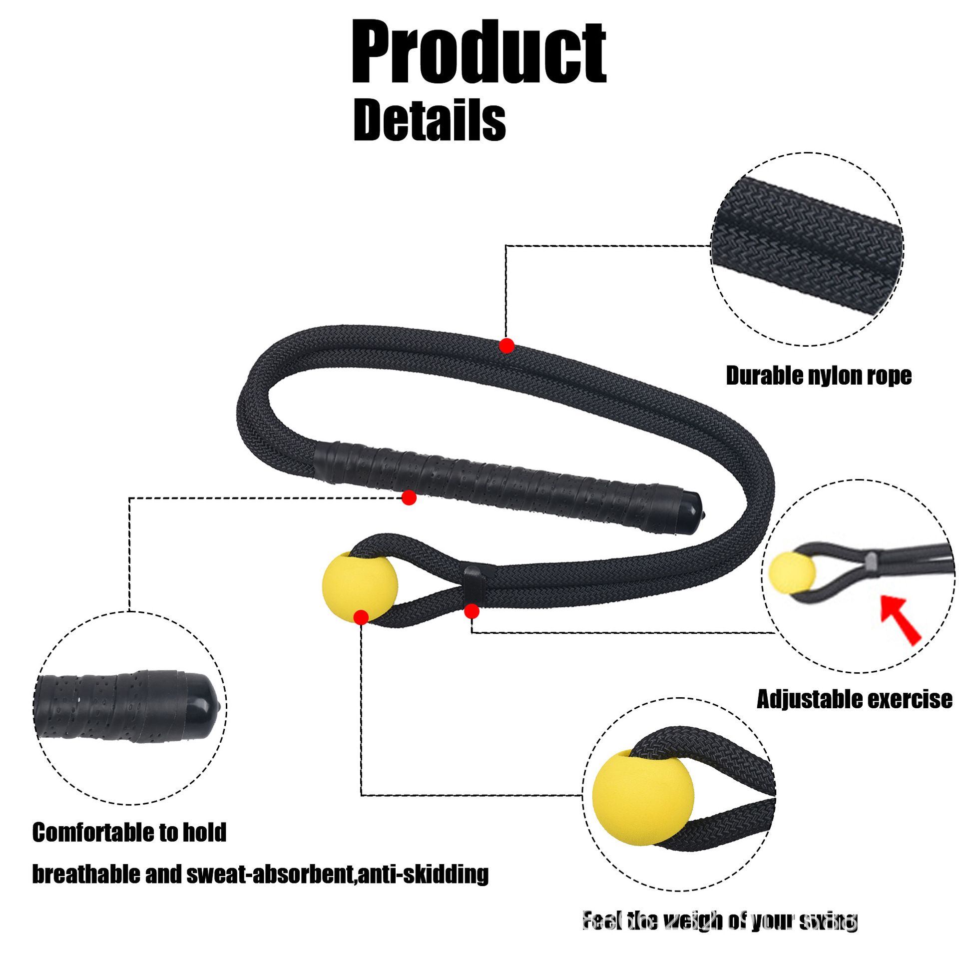 Golf Rope Swing Trainer, Professional Golf Swing Rope Training Aid to Improve Speed, Tempo, Rhythm, Flexibility and Strength, Golf Warm-Up Practice Equipment for Golfers of All Levels - Image 4