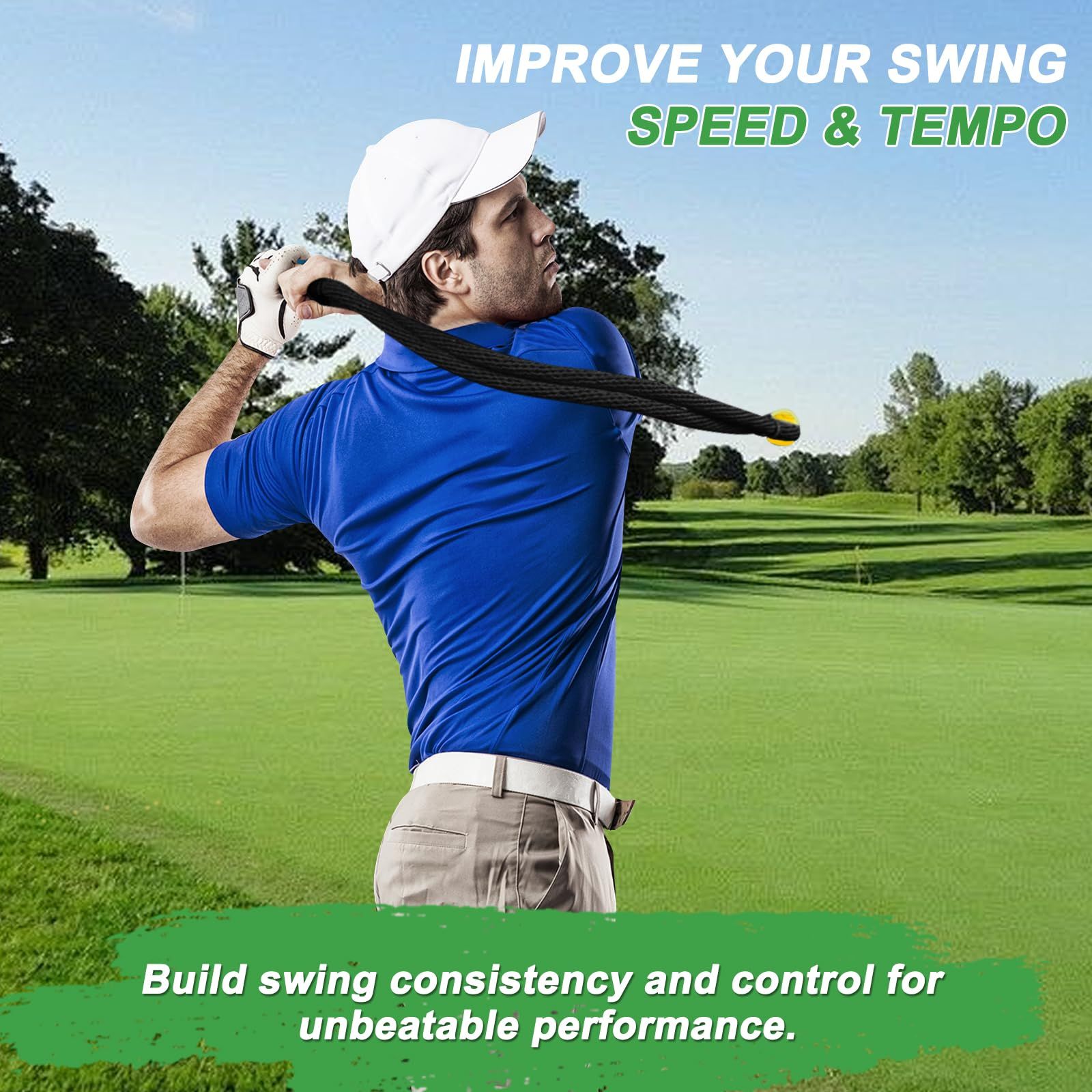 Golf Rope Swing Trainer, Professional Golf Swing Rope Training Aid to Improve Speed, Tempo, Rhythm, Flexibility and Strength, Golf Warm-Up Practice Equipment for Golfers of All Levels - Image 5