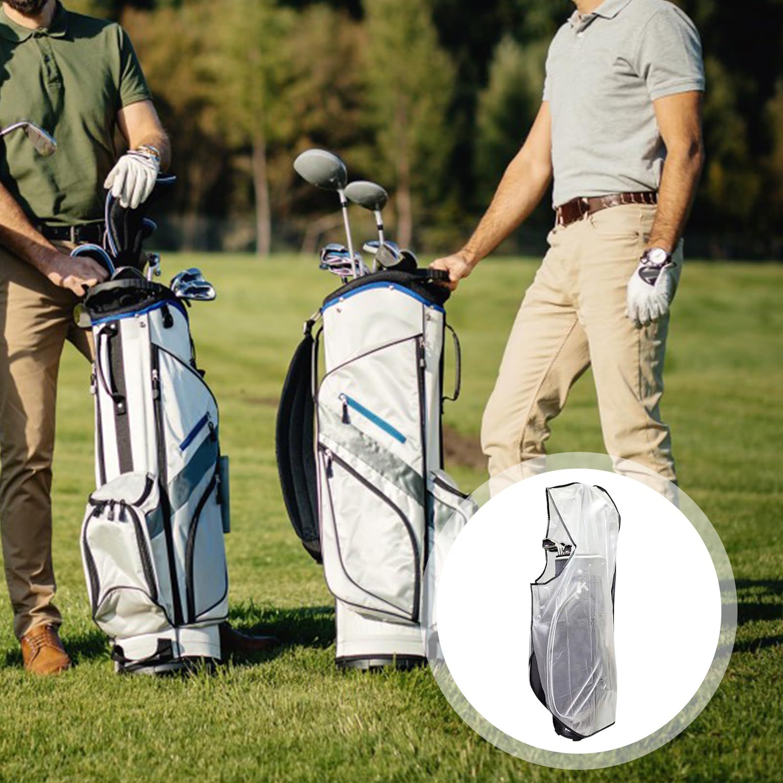 Golf Bag Rain Cover,Waterproof Hood Golf Bag Rain Protection Covers for Golf Push Carts Transparent Cart Bag Rain Hood, PVC Practical Rainproof Bag Cover - Image 5