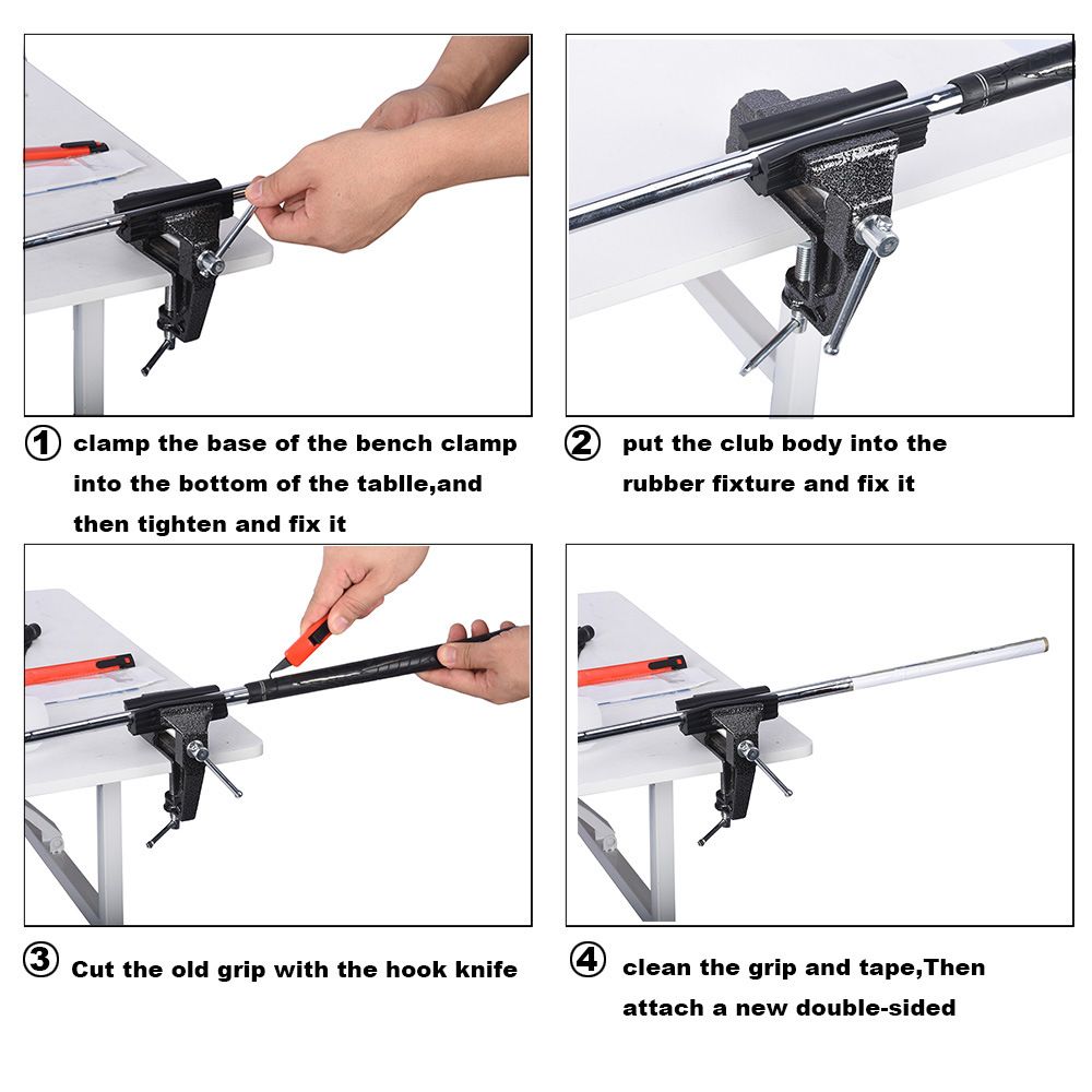 Golf Grip Kit for Regripping Golf Clubs, Portable Table Vise Rubber Clamp for Golf Grip Removal Tool Golf Club Regripping Kit - Image 4