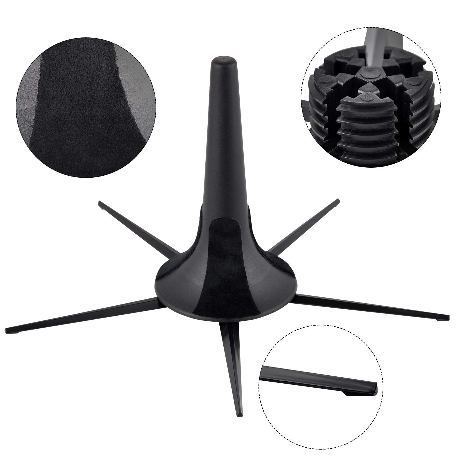 Portable Trumpet Stand Holder Metal with 5 Leg Foldable Detachable Trumpet Holder Stable Metal Legs for trumpet, Black (Stand) - Image 2