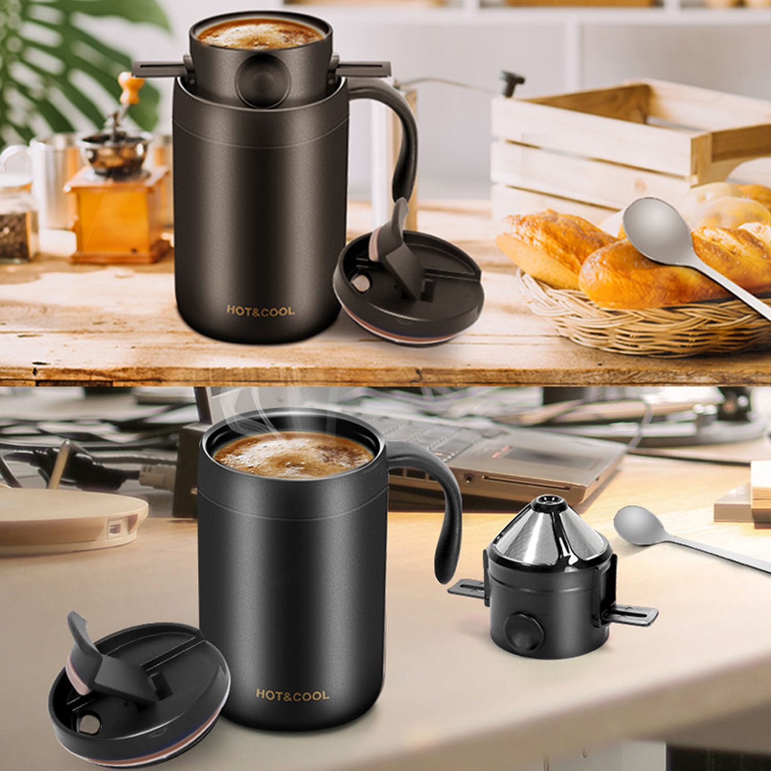 3pcs Camping Coffee Maker Pour Over Coffee Maker Set，Camp Pour Over Set，Portable Coffee Kit for Travel, Camping, Offices, Backpacking - Image 5
