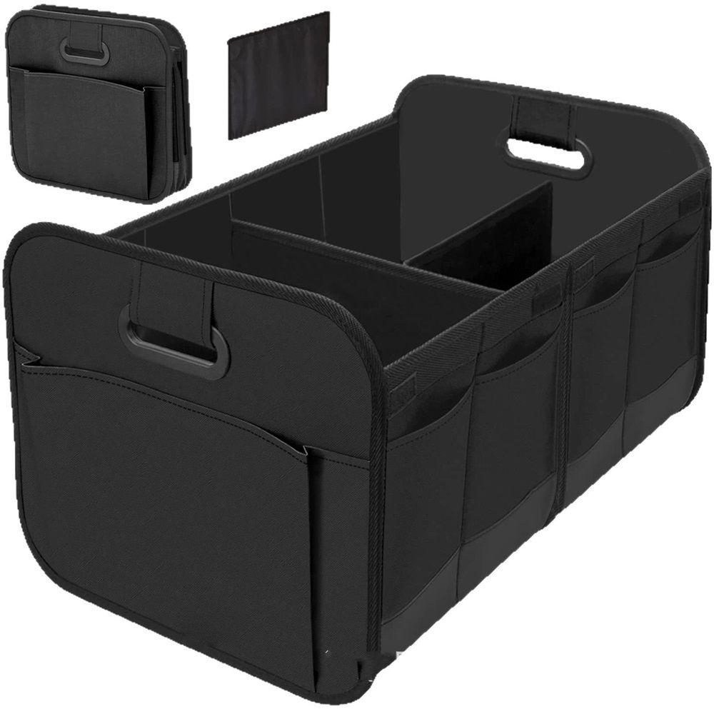Trunk Organizer For Car, Suv, Truck | Premium Adjustable Multi Compartments Collapsible Car Trunk Organizer (Large Size, Black) - Image 1