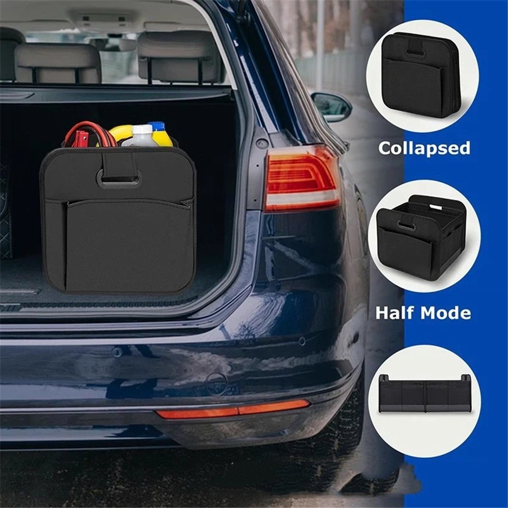 Trunk Organizer For Car, Suv, Truck | Premium Adjustable Multi Compartments Collapsible Car Trunk Organizer (Large Size, Black) - Image 4