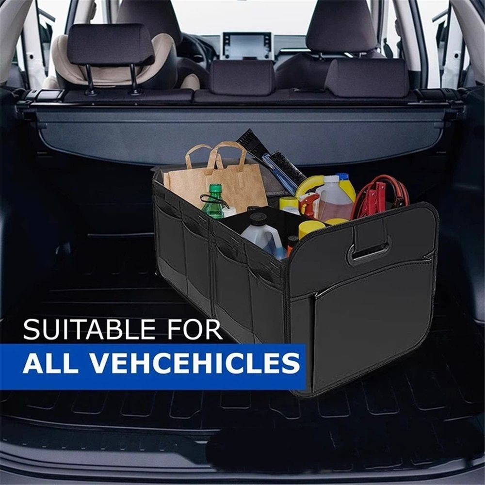 Trunk Organizer For Car, Suv, Truck | Premium Adjustable Multi Compartments Collapsible Car Trunk Organizer (Large Size, Black) - Image 5