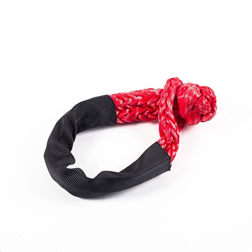 2 Pack Red Soft Shackle Breaking Strength  with Protective Sleeve for Off-Road Sailing Trucks UTV Synthetic Road Recovery Rope Soft Shackle for Recovery - Image 2