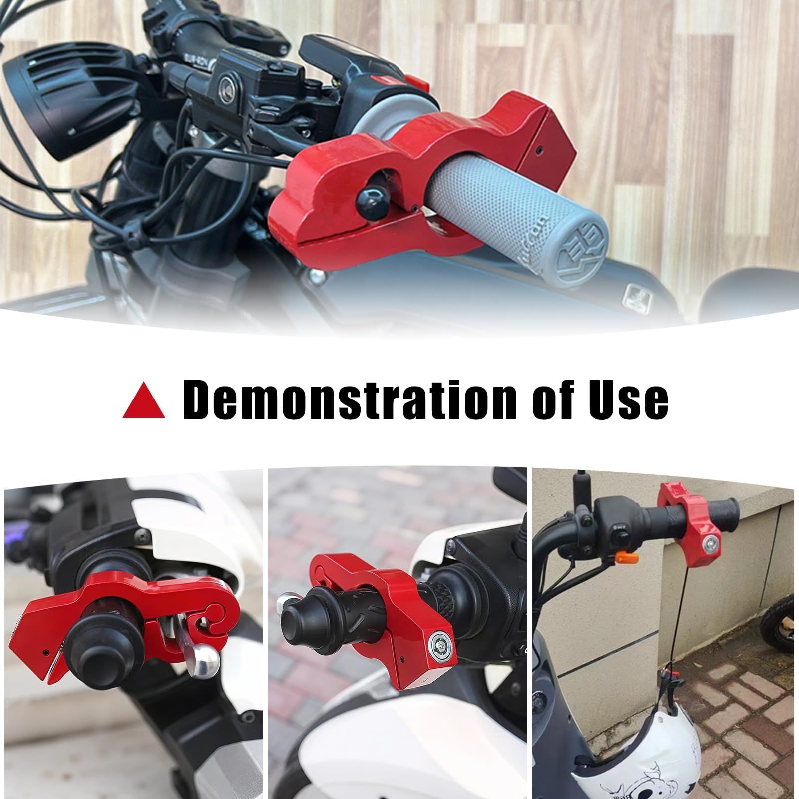 2PC Motorcycle Locks, Helmet Locked & Brake Lock Combo, Anti Theft Motorcycles Handlebar Lock for Motor Moped Motorbike Scooters ATV Dirt Bike Street Bike Electric Scooters - Image 5