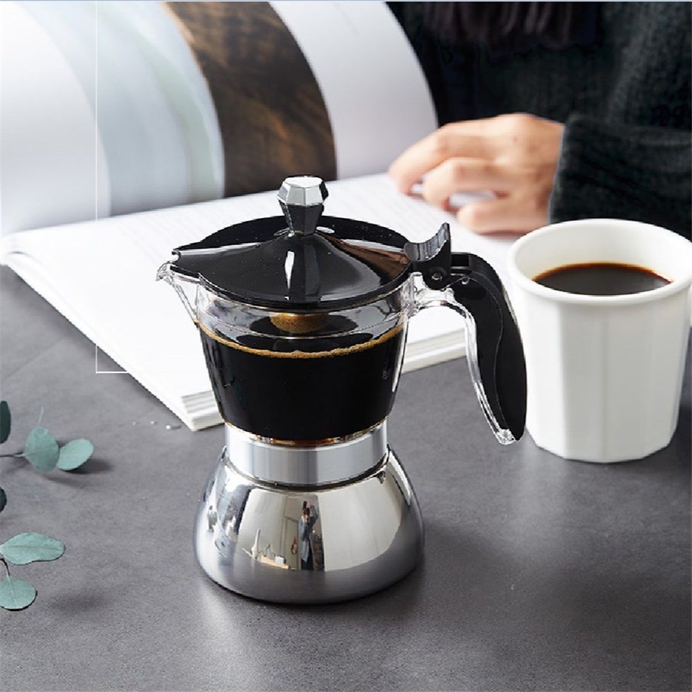 Strong Coffee Maker, Moka Pot Premium Crystal Shape Top Coffee,   4 cup, Classic Italian coffee maker for Coffee Lover - Image 2