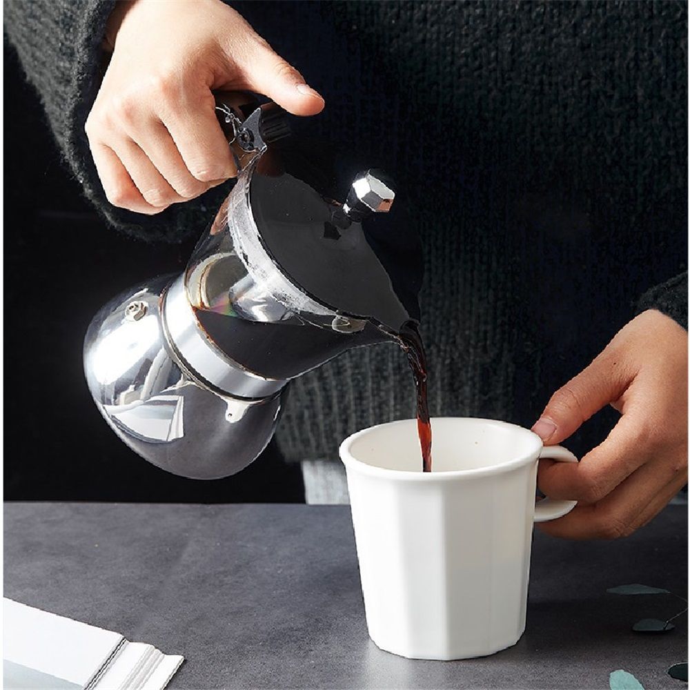 Strong Coffee Maker, Moka Pot Premium Crystal Shape Top Coffee,   4 cup, Classic Italian coffee maker for Coffee Lover - Image 3