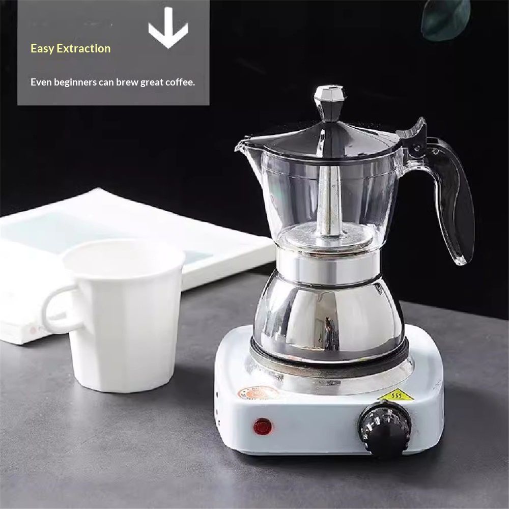 Strong Coffee Maker, Moka Pot Premium Crystal Shape Top Coffee,   4 cup, Classic Italian coffee maker for Coffee Lover - Image 4