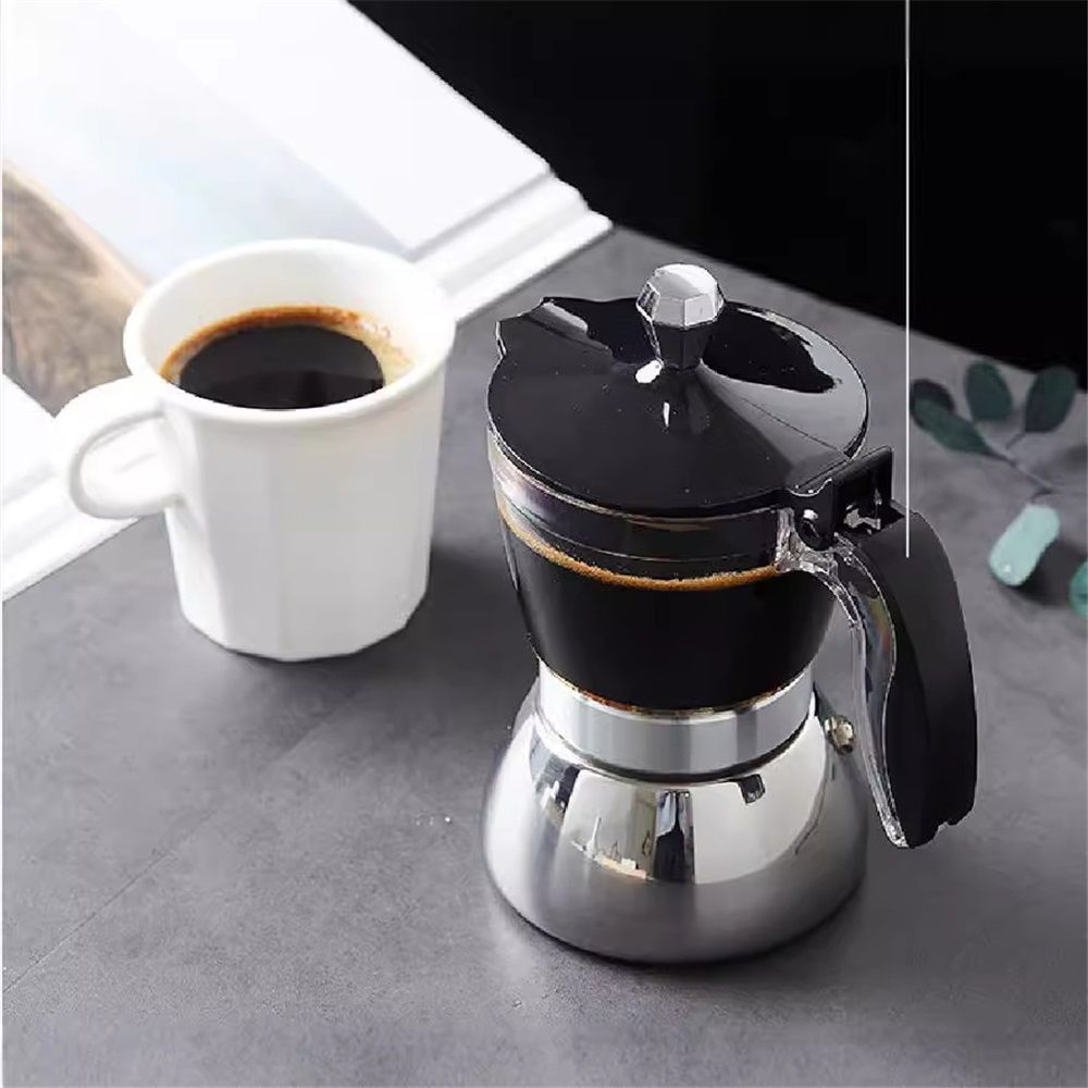 Strong Coffee Maker, Moka Pot Premium Crystal Shape Top Coffee,   4 cup, Classic Italian coffee maker for Coffee Lover - Image 5