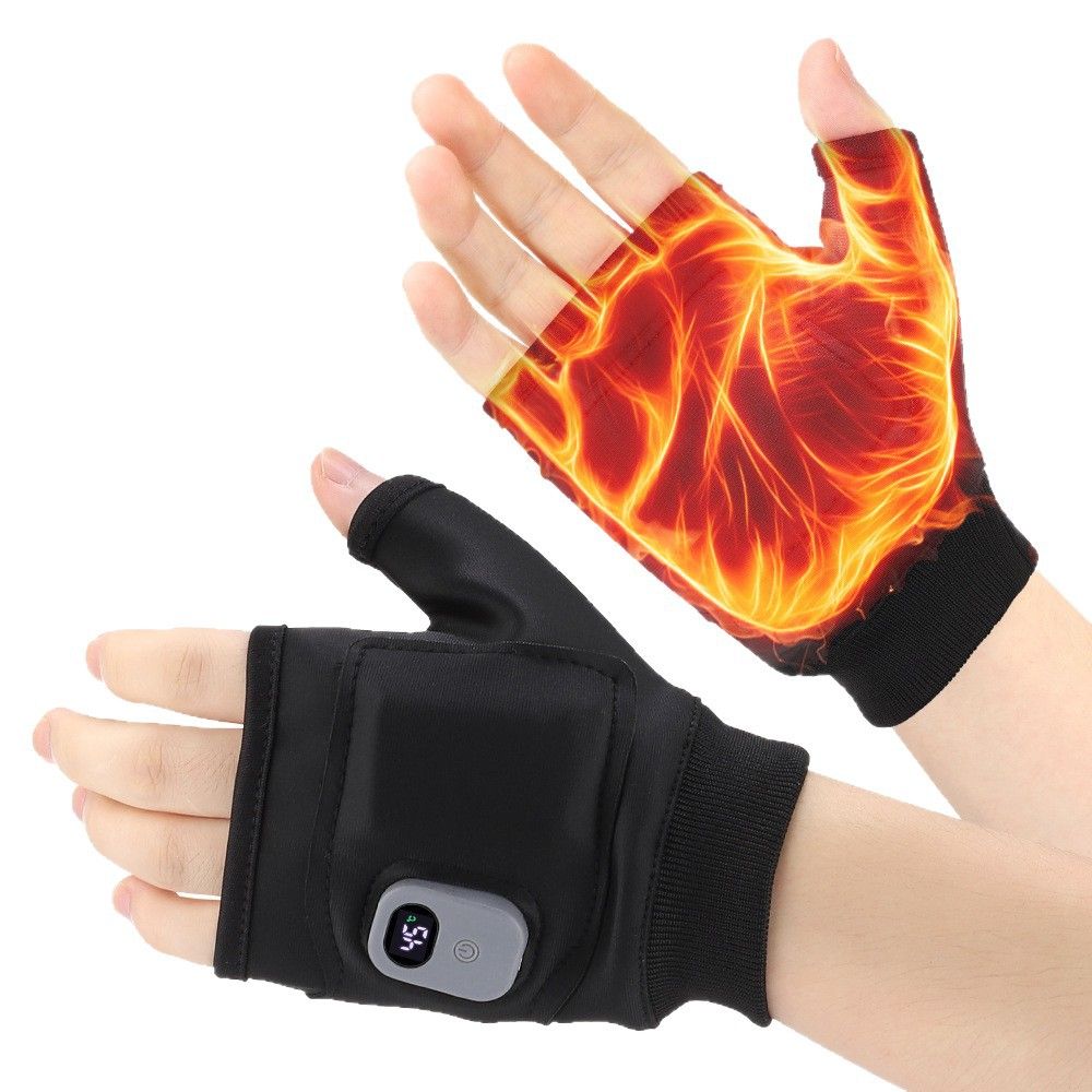 Heated Gloves for Women,Portable Heating Gloves with Digital Display,Rechargeable Heated Gloves,Smart Thermostatic Heated Fingerless,for Outdoor Work, Cycling, Skiing - Image 1