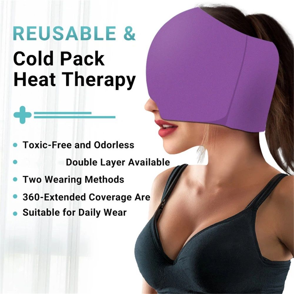 Migraine Relief Cap, Headache Relief Cap, Ice Head Wrap with Hot or Cold Therapy, Ice Hat, Hangover Relief Products, Migraine Mask for Anxiety Relief Improve Sleep, Birthday Gifts for Women - Image 2