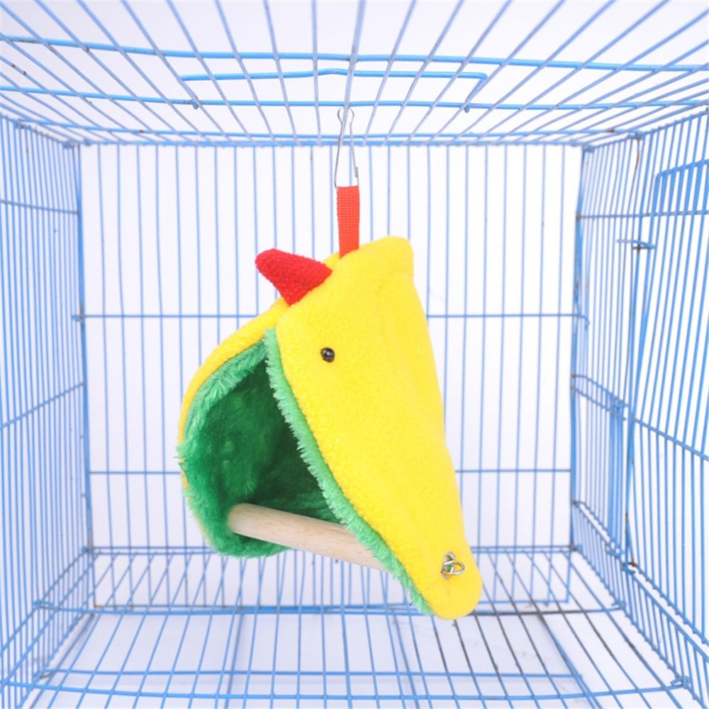 2 pack Winter Warm Bird Hammock Tent Parrots Hanging Nest Shed Hut, Small Birds Soft Plush Sleeping Bed Hideaway Cave for Parakeets , Birdcage Perch Stand Swing Toy - Image 2