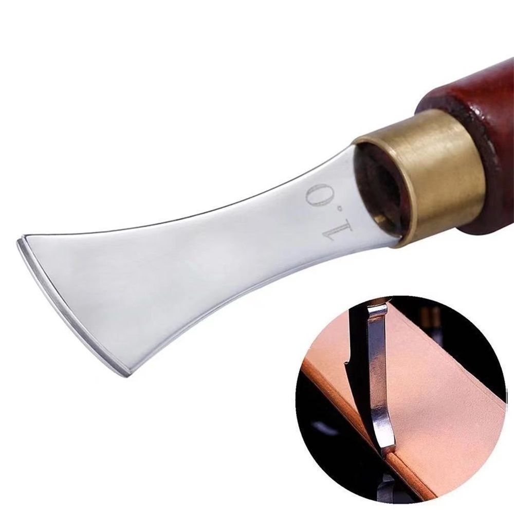 4 PCS Leather Edge Creaser,1.0/1.5/2.0/2.5mm Professional Leather Tool,Edge Creaser Stainless Steel Red Wood Handle Tool for Beginners DIY Leather Craft - Image 2