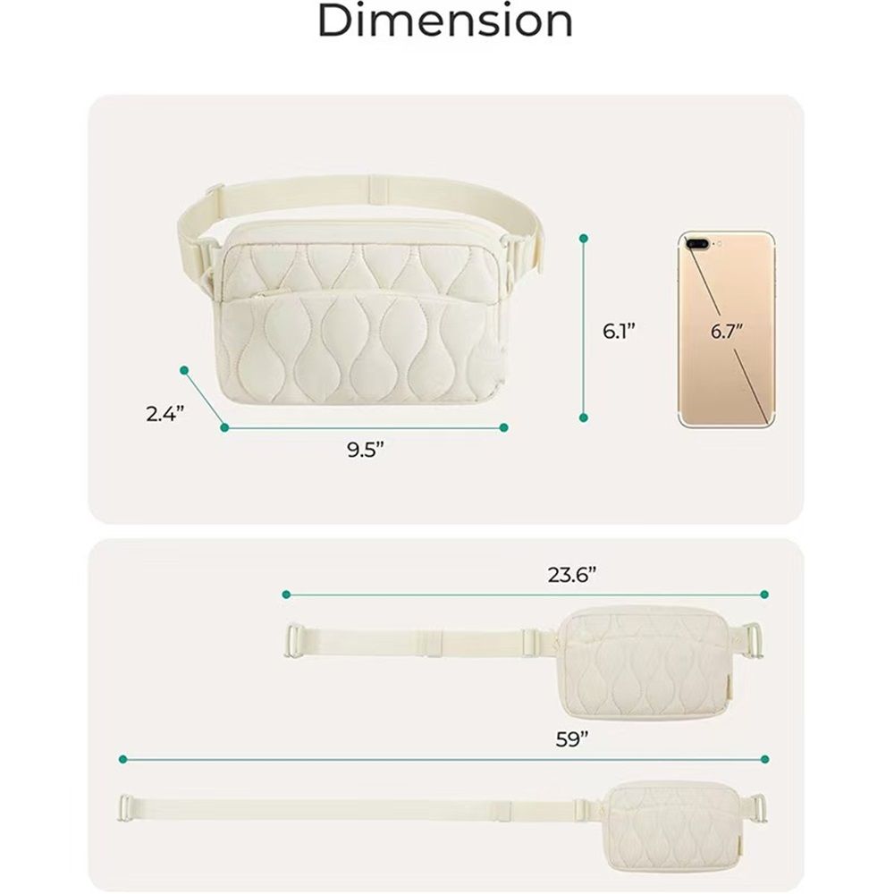Packs for Women with Two Ways to Install the Adjustable Strap Lightweight Crossbody Belt Bag for Traveling Workout - Image 3