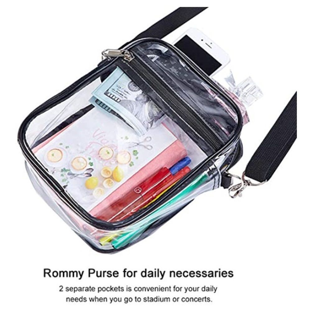 Clear Crossbody Purse Bag, Clear Bag Stadium with Front Pocket for Concerts Sports Festivals (Transparent ) - Image 2