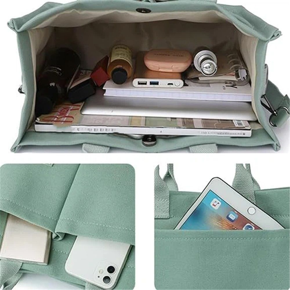 Canvas Tote Bag for Women,Laptop Bag Work Tote Bag Women Crossbody Purse Handbag Shoulder Travel Messenger Gym Tote - Image 2