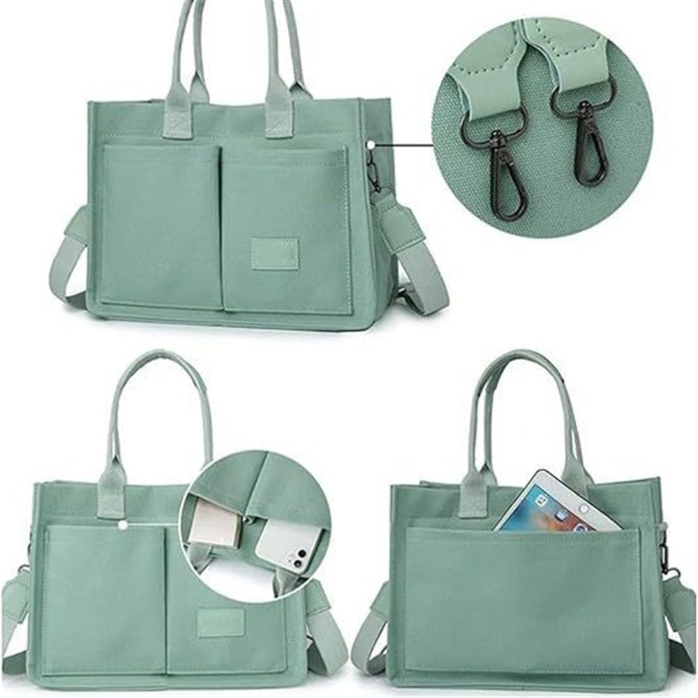 Canvas Tote Bag for Women,Laptop Bag Work Tote Bag Women Crossbody Purse Handbag Shoulder Travel Messenger Gym Tote - Image 3