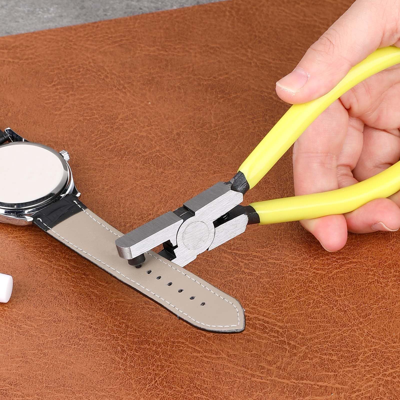 2 pack Watch Band Leather Hole Punch Plier Universal 2.0mm Shoe Strap Hole Puncher Wrist Belt Punch Hole Tool Puncher Pliers Repair Tools Suitable for Belts, Shoes, Fabric, DIY Crafts Projects - Image 2