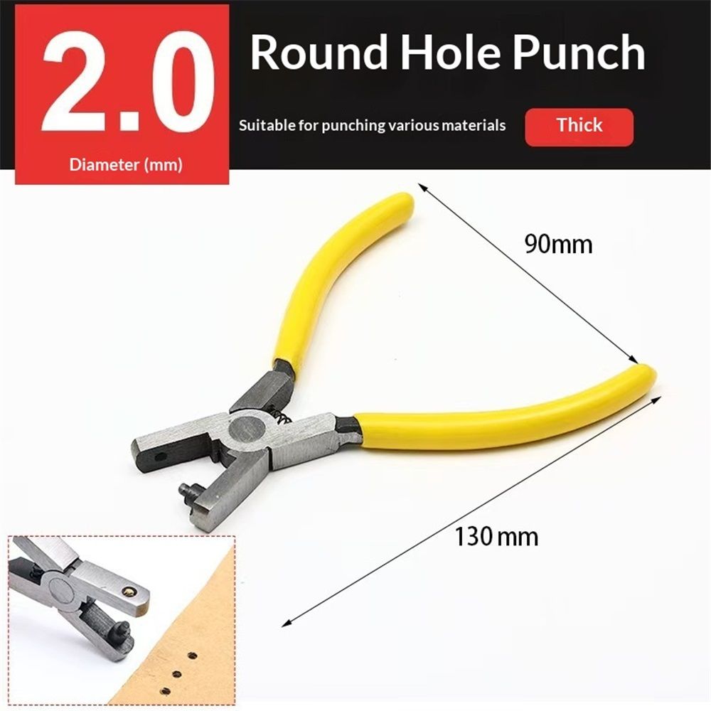 2 pack Watch Band Leather Hole Punch Plier Universal 2.0mm Shoe Strap Hole Puncher Wrist Belt Punch Hole Tool Puncher Pliers Repair Tools Suitable for Belts, Shoes, Fabric, DIY Crafts Projects - Image 3