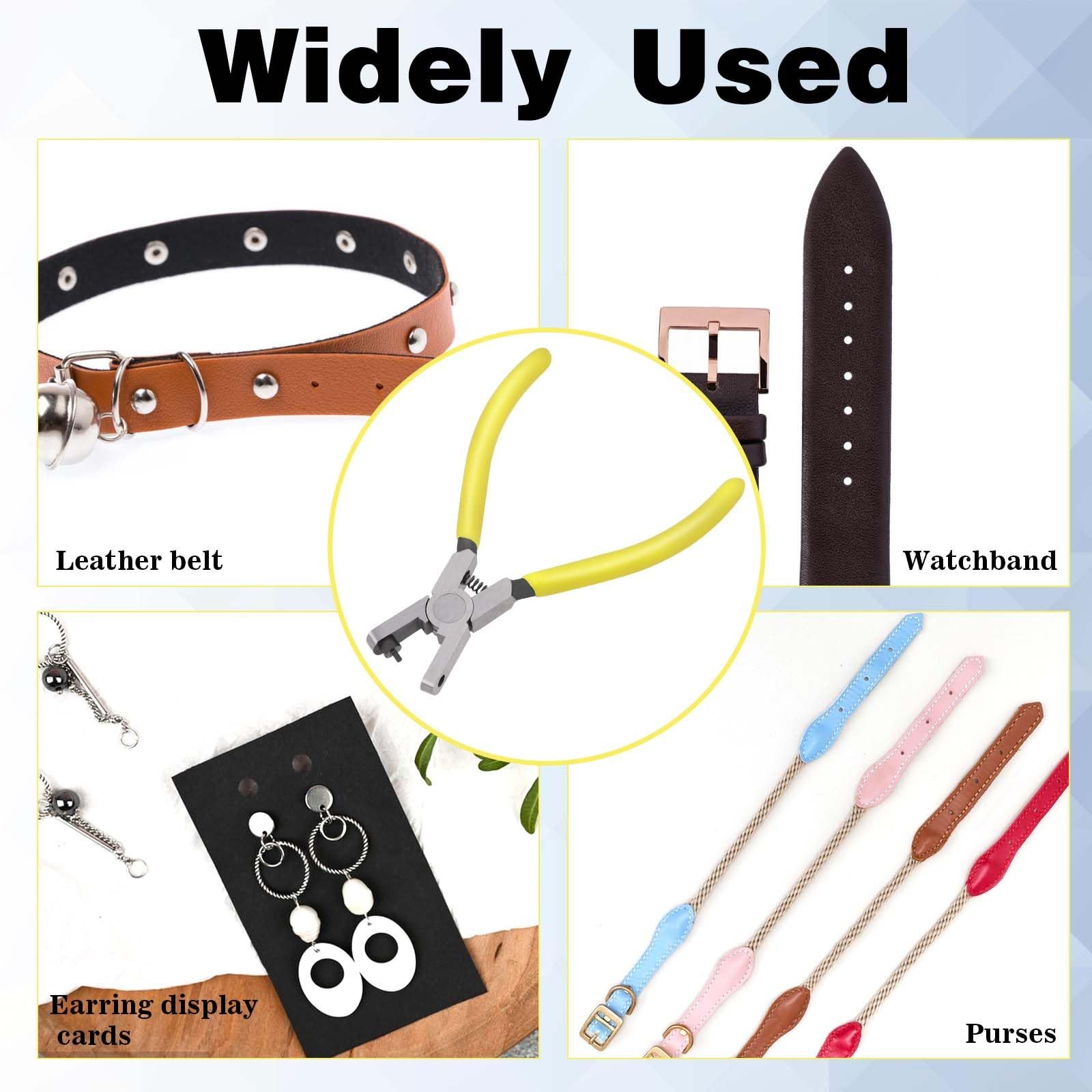 2 pack Watch Band Leather Hole Punch Plier Universal 2.0mm Shoe Strap Hole Puncher Wrist Belt Punch Hole Tool Puncher Pliers Repair Tools Suitable for Belts, Shoes, Fabric, DIY Crafts Projects - Image 5