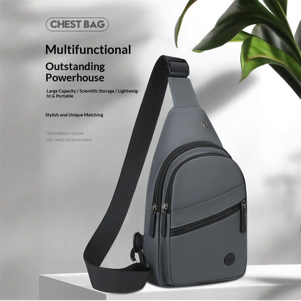 Sling Bag For Women Faux Leather Small Casual Daypack Backpack Fanny Pack Crossbody Chest Bags Purse（gray） - Image 2