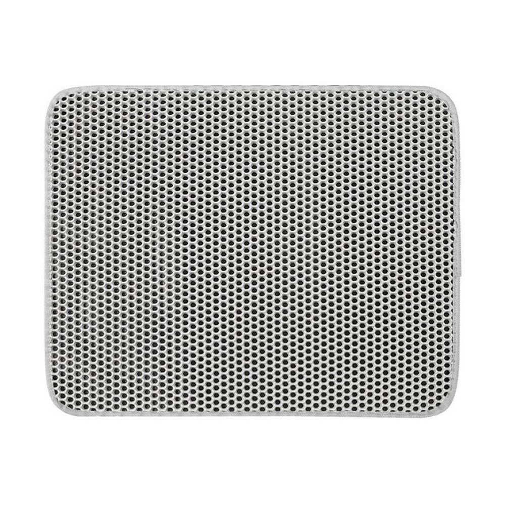 Cat Litter Mat Large Cat Litter Trapping Mat 30x30cm Double Layer Urine and Water Proof Kitty Litter Box Mat  grey - Image 1