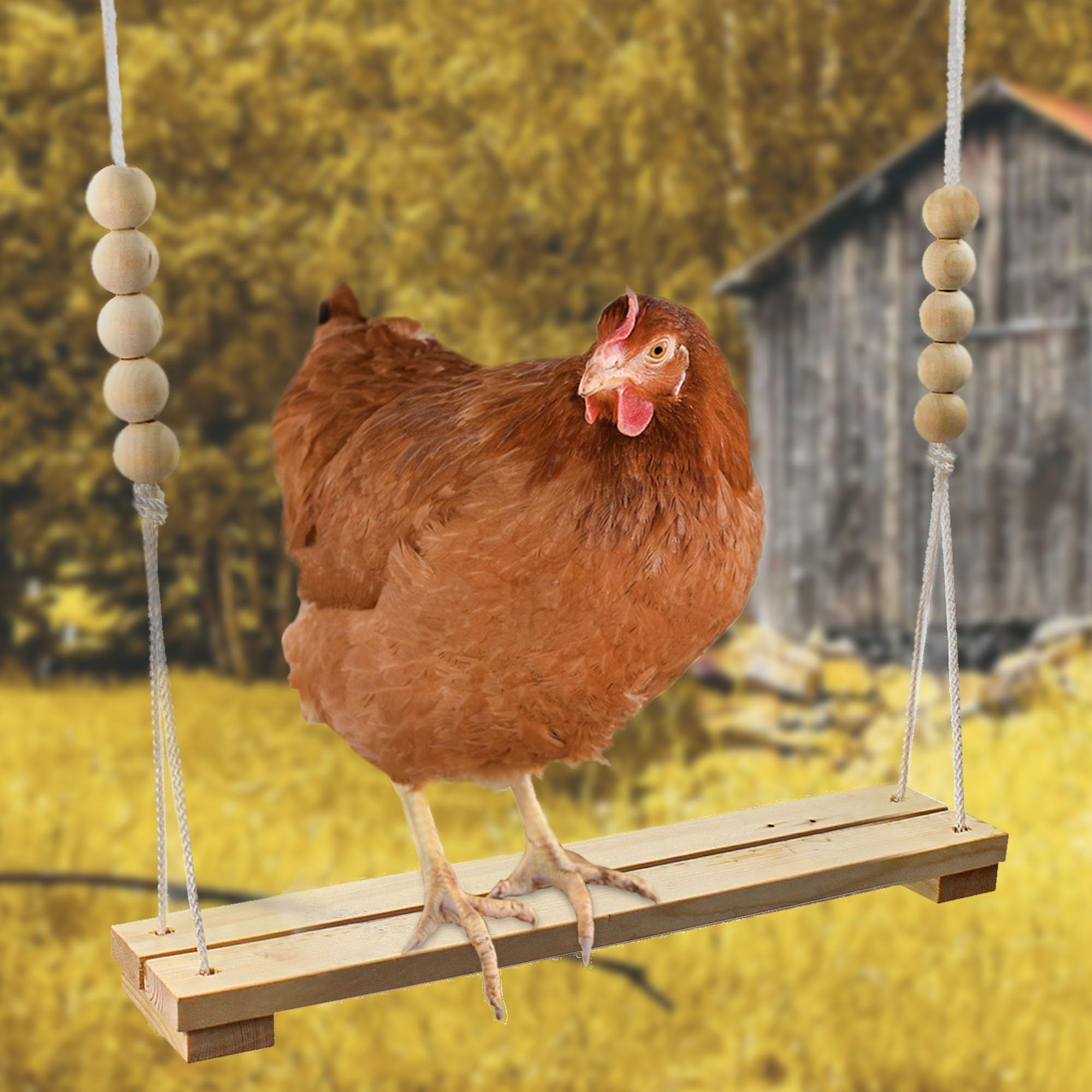 Natural Safe Wooden Accessories Large Durable Ladder for Poultry Run Rooster Hens Chicks Pet Parrots Macaw Entertainment Stress Relief for Birds（30*7.6*120cm） - Image 3