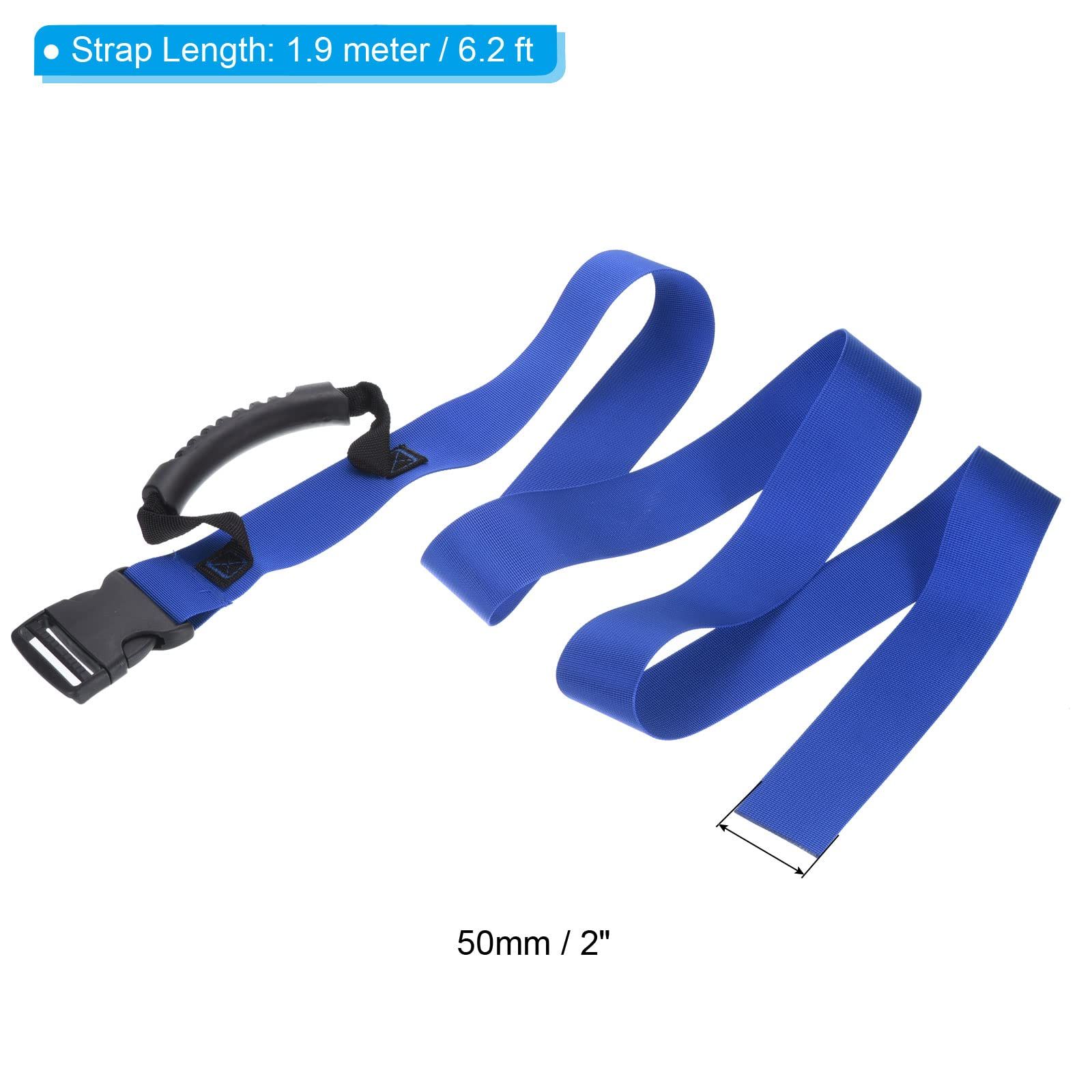 Carrying Strap with Handle, Adjustable Nylon Belt for Moving Lifting Boxes Grocery Luggage, blue - Image 2