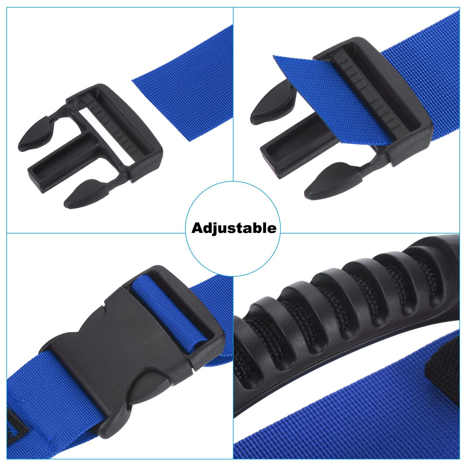 Carrying Strap with Handle, Adjustable Nylon Belt for Moving Lifting Boxes Grocery Luggage, blue - Image 4