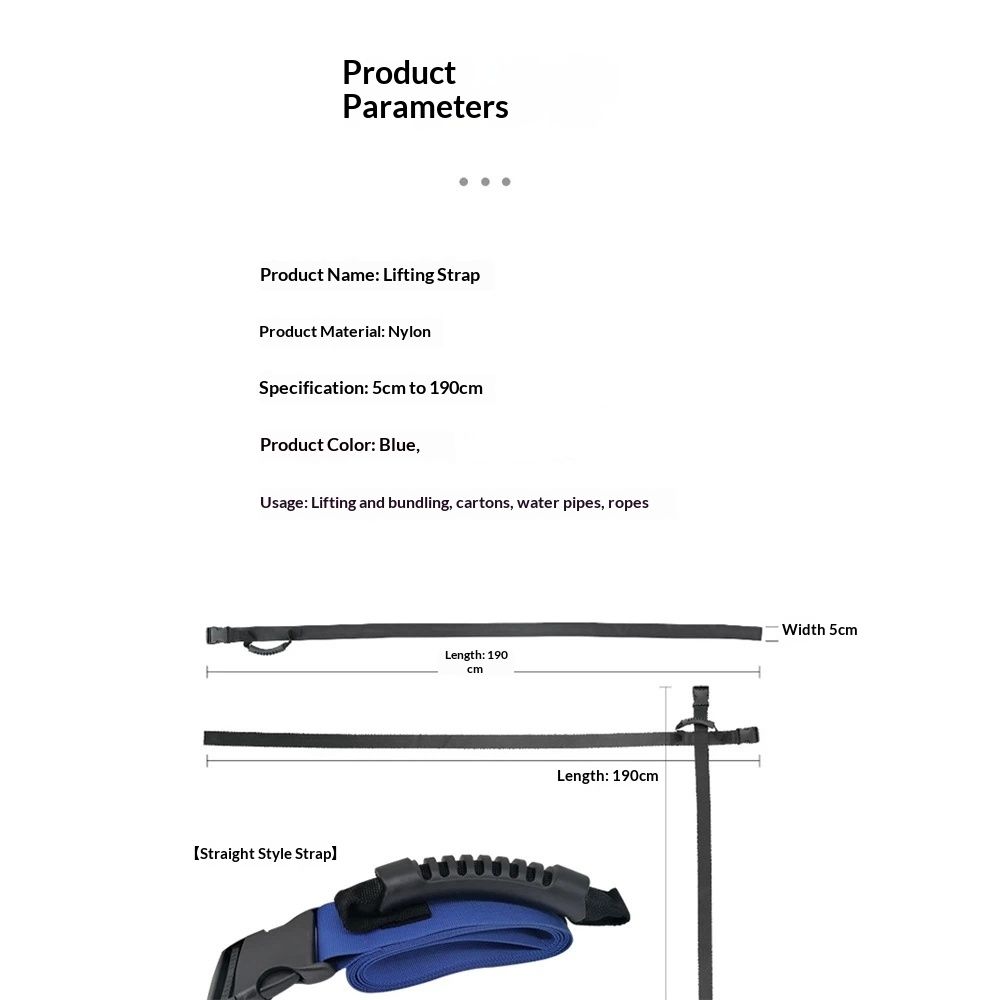 Carrying Strap with Handle, Adjustable Nylon Belt for Moving Lifting Boxes Grocery Luggage, blue - Image 5