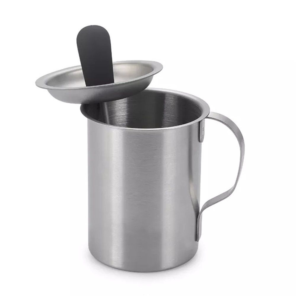 Stainless steel oil pot brush integrated oil pot silicone oil brush bottle barbecue oil pot with brush, used for cooking and grilling - Image 3