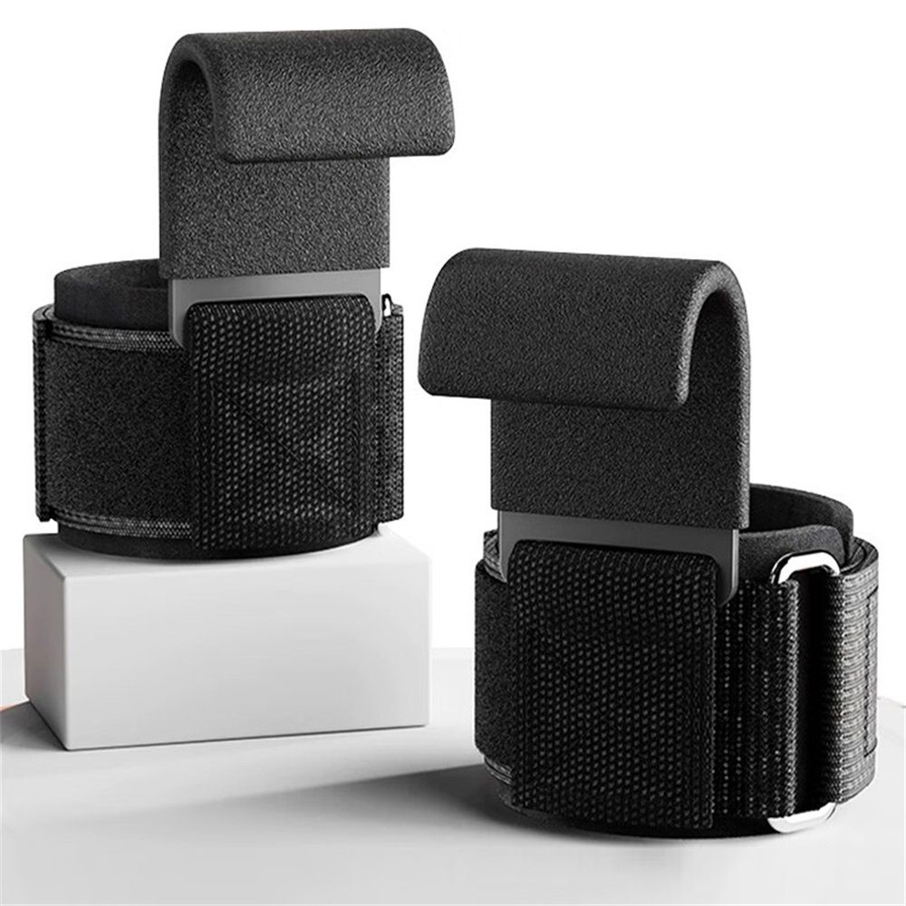 SPORTIC Weight Lifting Hooks (Pair) - Heavy Duty Lifting Wrist Straps, Hand Grip Support for Deadlifts, Pull Ups, Shrugs, Weightlifting Hooks Gym Gloves for Men and Women（Metal assist plate） - Image 2