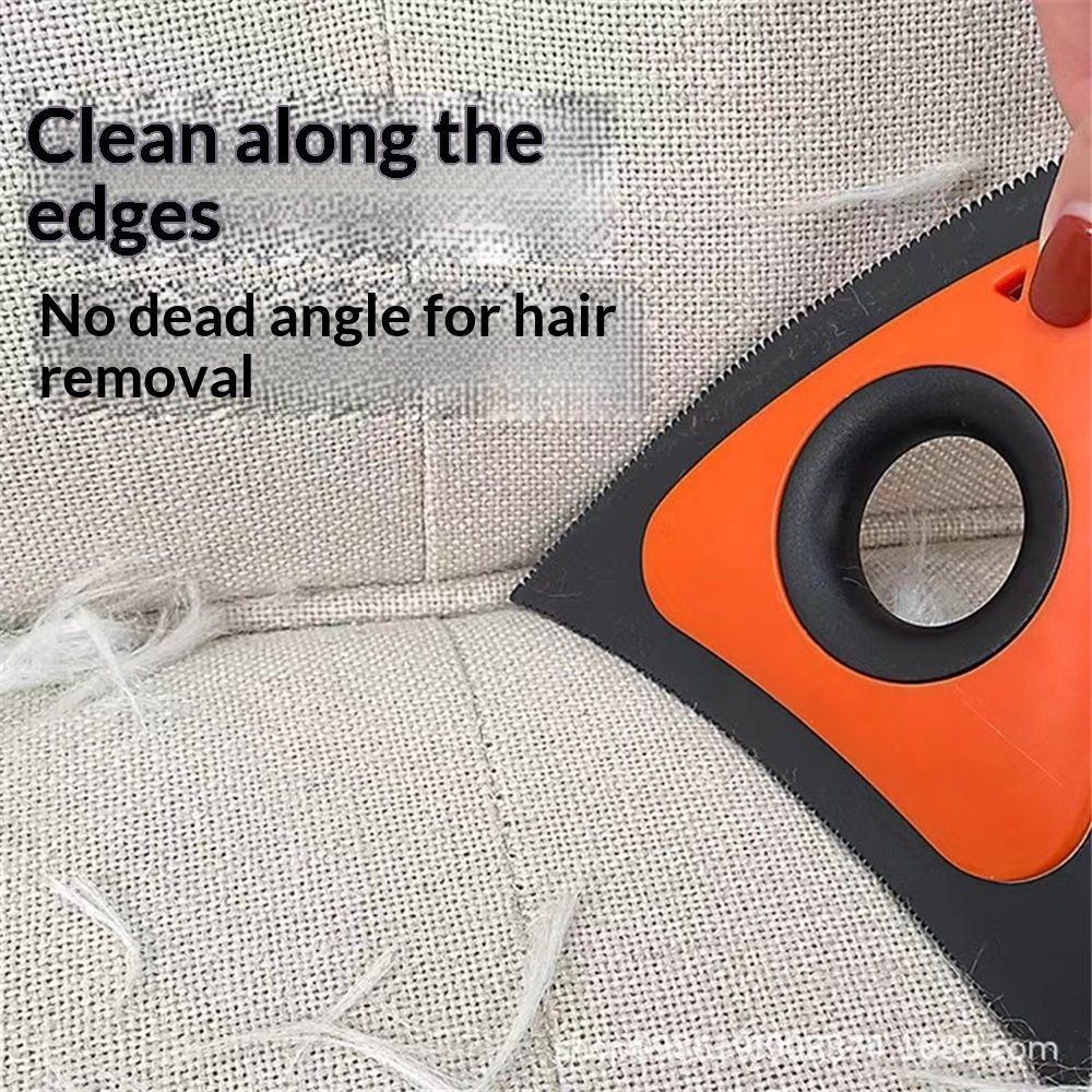 Mini Pet Hair Remover Triangle (Orange) – Eco‑Friendly, Reusable Lint & Fur Cleaner for Carpets, Furniture, Clothing & Auto Interior – Ergonomic Precision Tool - Image 4