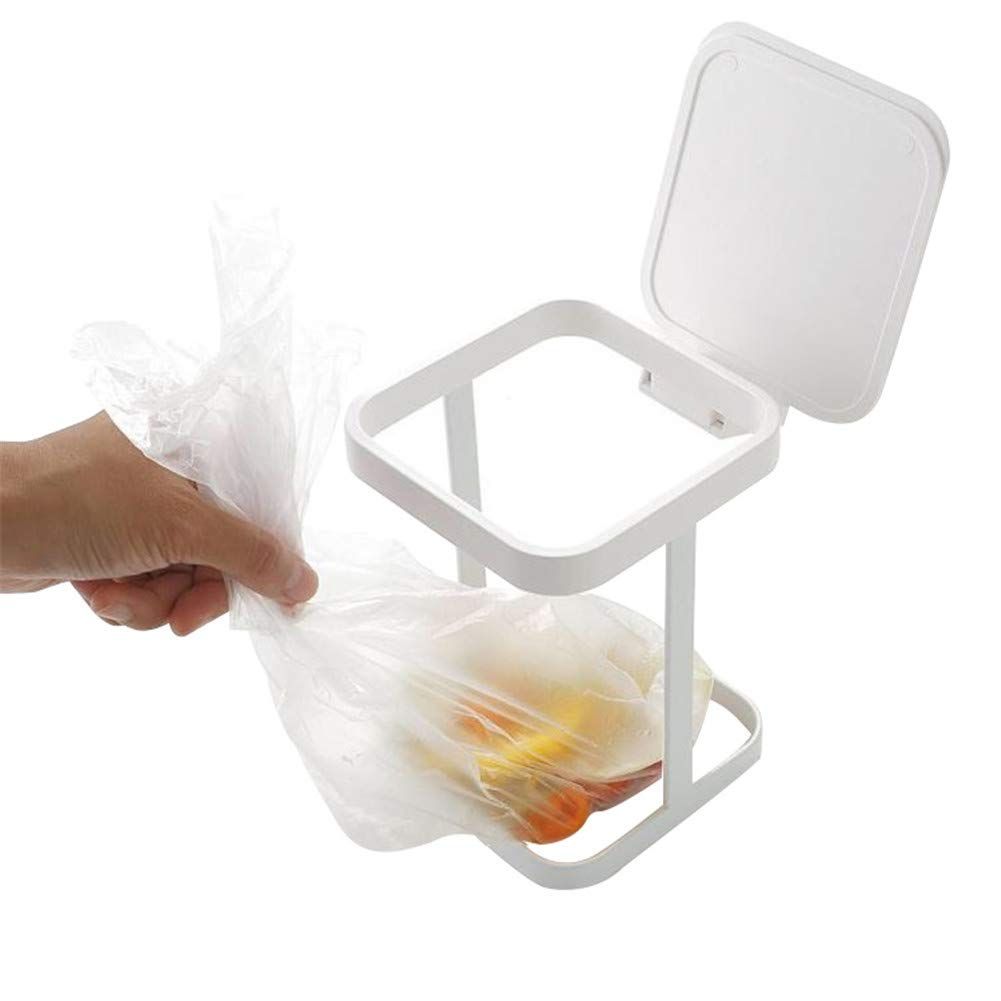 Countertop Trash Can Garbage Bag Holder for Home Kitchen Desktop trash bin, home kitchen storage bin, office paper basket（white） - Image 2
