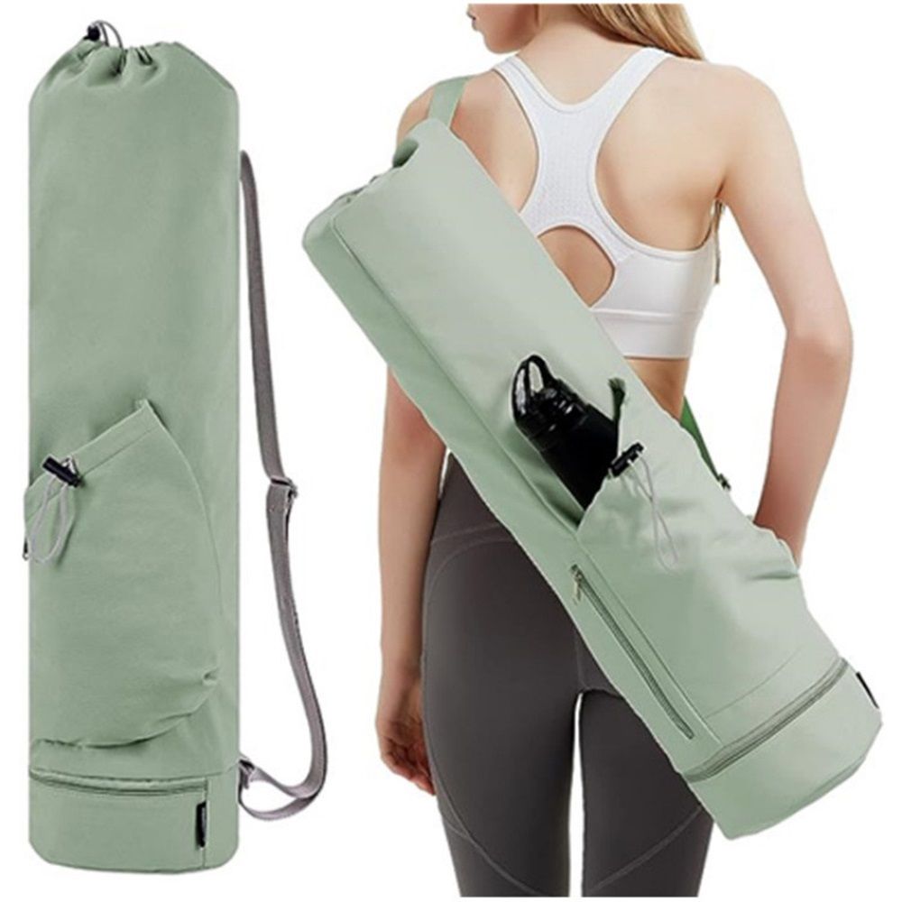 Yoga Mat Bag with Water Bottle Pocket and Bottom Wet Pocket, Exercise Yoga Mat Carrier Multi-Functional Storage Bag,（green） - Image 2