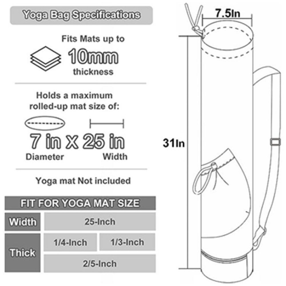 Yoga Mat Bag with Water Bottle Pocket and Bottom Wet Pocket, Exercise Yoga Mat Carrier Multi-Functional Storage Bag,（green） - Image 5