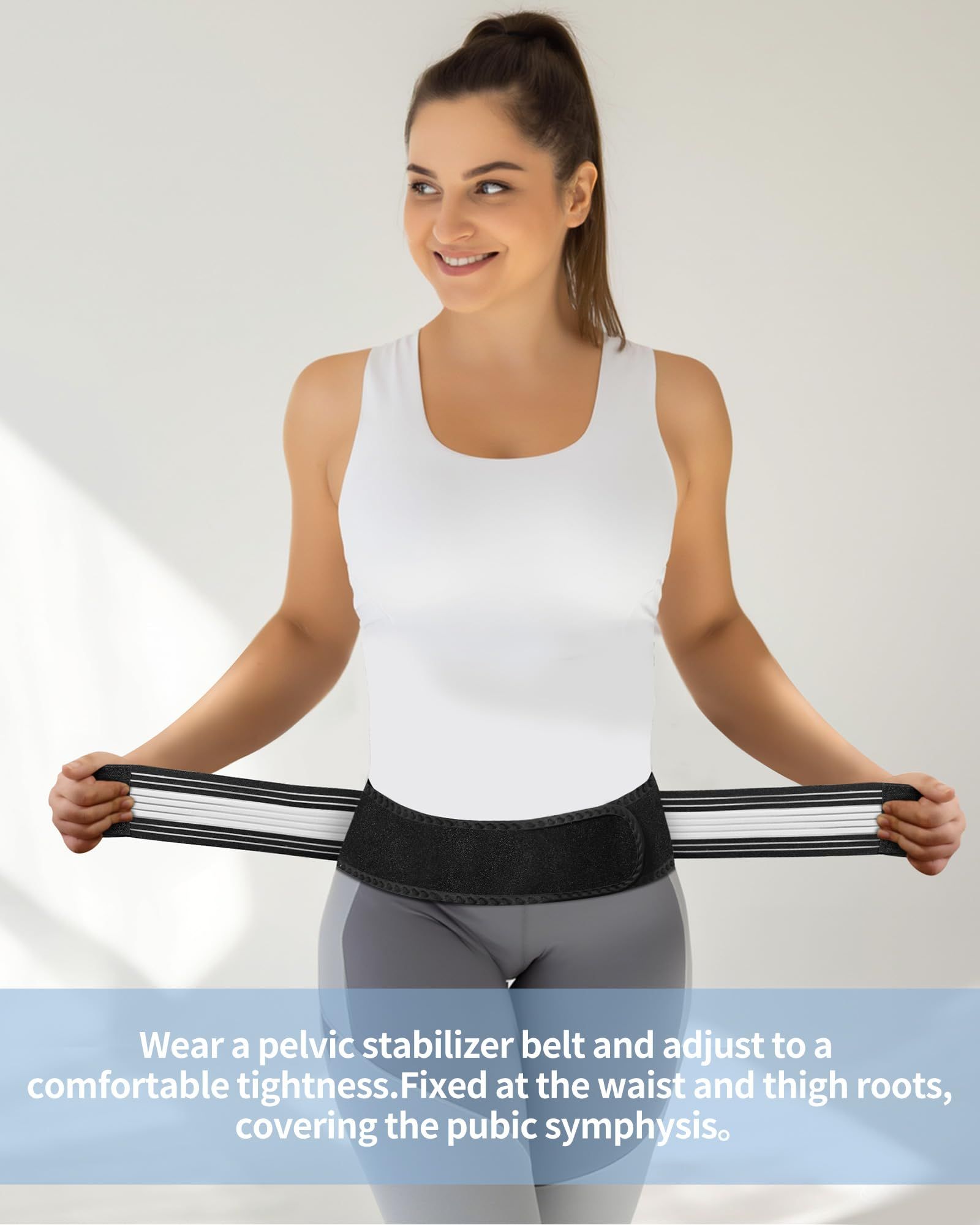 Sacroiliac  Joint Hip Belt - Lower Back Support Brace for Men and Women - Pelvic Support Belt -  Belt - Sciatica Pelvis Lumbar Hip Pain Relief（110cm） - Image 2